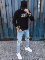 Pánska mikina s potlačou čierna FashionStreet BX5360