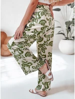 Dámske kvetinové nohavice so širokými nohavicami LOVEGARDEN zelené FashionStreet UY2656
