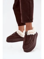 Śniegowce Damskie Z Futerkiem Na Platformie Czekoladowe Rosmira