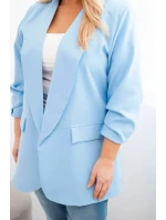 Dámska elegantná plus size bunda modrá