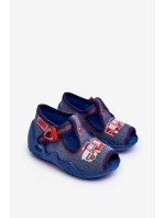 Dziecięce Sandałki Papcie Befado Wóz Strażacki 217P118 Niebieskie