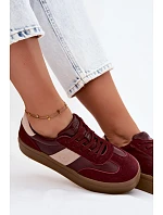 Dámske tenisky na platforme Big Star UU274013 Burgundy