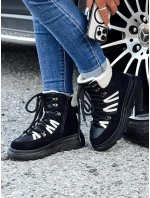 Dámske zateplené trekové topánky COZYLOFT black FashionStreet ZY0555