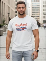 Pánske bavlnené tričko s potlačou Los Angeles white NX0055R Pánske bavlnené tričko s potlačou Los Angeles white NX0055R