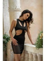 Šaty V-10619 čierne - Axami