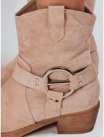 Dámske semišové kovbojské topánky béžové FashionStreet ZY1301 Dámske semišové kovbojské topánky béžové FashionStreet ZY1301