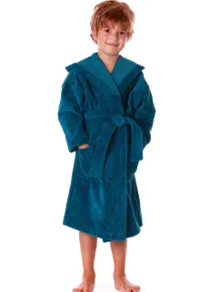 Detský župan Tampa s kapucňou 9149 petrol - Vestis