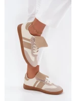 Niskie Sneakersy Damskie Z Wywiniętym Językiem Beżowe Ardira