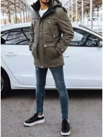 FashionStreet khaki pánska zimná bunda TX4279 FashionStreet khaki pánska zimná bunda TX4279
