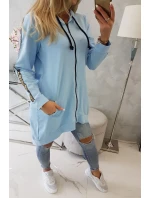 Mikina so zipsom na chrbte modrá