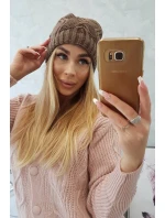 Fleecová čiapka Sylwia K244 mocca