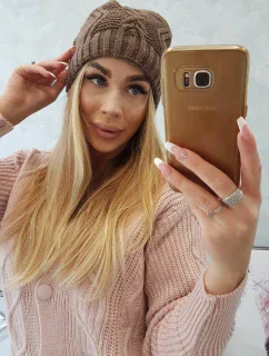 Fleecová čiapka Sylwia K244 mocca