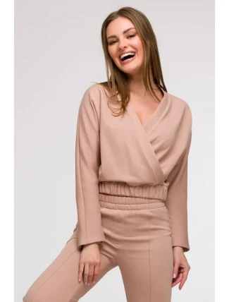 B292 Zavinovacie tričko - mocca