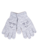 Dievčenské päťprsté rukavice Yoclub RED-0012G-AA5A-017 Grey