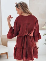 Letné mušelínové šaty LYVONNE bordová FashionStreet EY2614