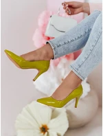Dámske čižmy na podpätku CRANTIK green FashionStreet ZY0747