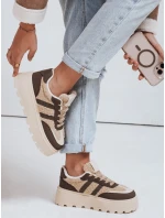 Dámske tenisky s kožušinou na platforme hnedé FashionStreet ZY1082