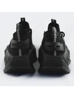 Čierne dámske textilné tenisky sneakers (RA16)