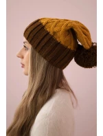 Milano fleecová čiapka K203 mustard melange+brown