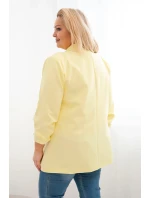 Dámska elegantná bunda nadrozmernej veľkosti žltá