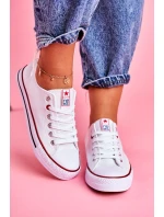 Damskie Klasyczne Trampki Białe Z Czerwoną Lamówką Ecoma