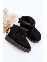 Dziecięce Ocieplane Botki Śniegowce Z Frędzlami Czarne Mikyla