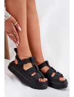 Sandały Damskie Na Platformie Czarne Nitavelia