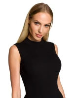 M697 Body bez rukávov s vysokým výstrihom - čierne