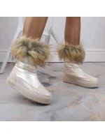 Dámske snežnice INT1924B s umelou kožušinou MM274380 Light beige - Big Star