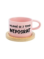 DON'T GET AWAY - ružový hrnček s makrónkou 200 ml