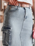CARGOMIDI modrá midi džínsová sukňa FashionStreet CY0490 CARGOMIDI modrá midi džínsová sukňa FashionStreet CY0490