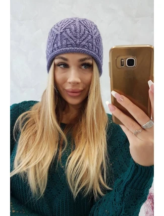 Dámska čiapka Leaves K245 fialová