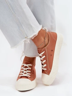Dámske textilné tenisky na platforme Big Star RR274778 Orange