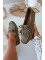 Dámské mokasíny s třásněmi zelené Janelisse