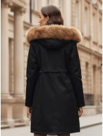 Dámska zimná bunda parka s kožušinou čierna FashionStreet TY5110
