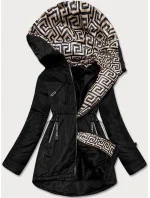 Čierno-béžová dámska bunda pre prechodné obdobie (B8037-1046) Čierno-béžová dámska bunda pre prechodné obdobie (B8037-1046)
