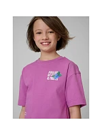 Dievčenské voľné tričko s potlačou 4F 4FJRSS26TTSHF3827-51S