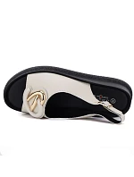 Dámske kožené sandále na platforme béžovej farby S.Barski 61-6047