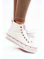 Damskie Wysokie Ocieplane Trampki Cross Jeans KK2R4044C Białe