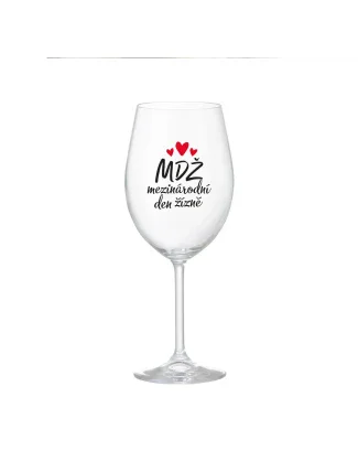 MEZINÁRODNÍ DEN ŽÍZNĚ - čirá  sklenice na víno 350 ml