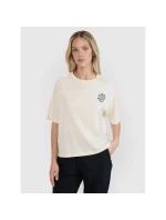 Dámske tričko oversize s potlačou 4F 4FWSS25TTSHF1993-11S