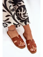 Klapki Damskie Płaskie Z Wycięciami Camel Salyra