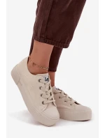 Trampki Damskie Na Platformie LEE ISLA C WOMEN LOW 50253001.35E Beżowe