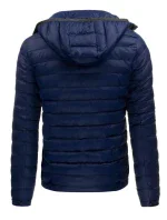 Pánska prechodová prešívaná bunda tmavo modrá - Tmavo modrá / L - DSTREET