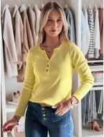 Dámske tričko s dlhým rukávom FELORIA žltá FashionStreet RY2778 Dámske tričko s dlhým rukávom FELORIA žltá FashionStreet RY2778
