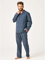 Pyžamo Key MNS 912 B26, s dlhými rukávmi, veľkosť 3XL–4XL, na zapínanie