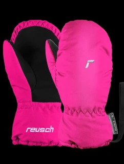 Detské nepremokavé zateplené jednoprstové lyžiarske rukavice Reusch Olly R-TEX® XT Mitten so zapínaním na suchý zips ružové (61/85/588/3350)
