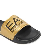 Pánske športové žabky Emporio Armani EA7 čierne/zlaté – 7X000108-AF15118-MZ097 Pánske športové žabky Emporio Armani EA7 čierne/zlaté – 7X000108-AF15118-MZ097