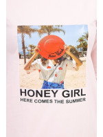 Šaty s potlačou Honey girl púdrovo ružové