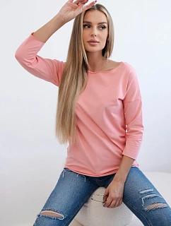 Dámska blúzka s lodičkovým výstrihom marhuľová